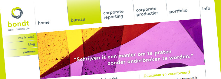 Bondt communicatie corporate website